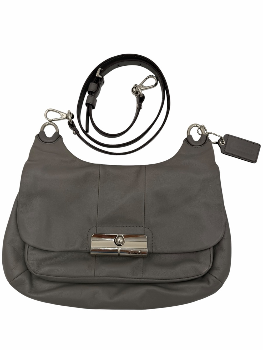 Coach Kristin Hippie Hobo 16931 Gray Leather NWOT